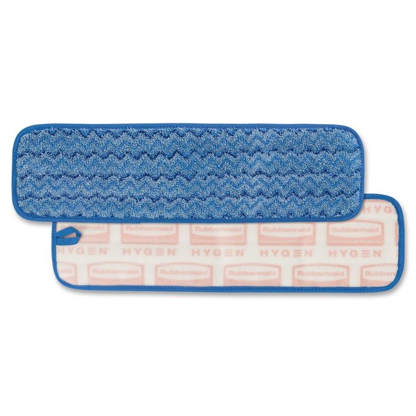Rubbermaid Commercial Wet Pad, Microfiber, Hygen, ZigZag, 18" Blue, PK 12 RCPQ410BLCT